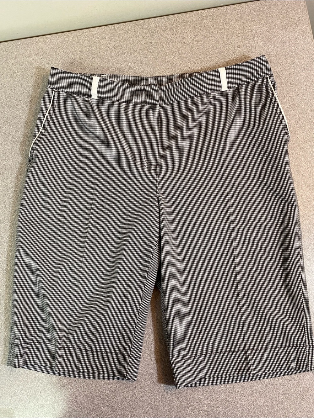 Cutter & Buck Black and White Houndstooth Shorts